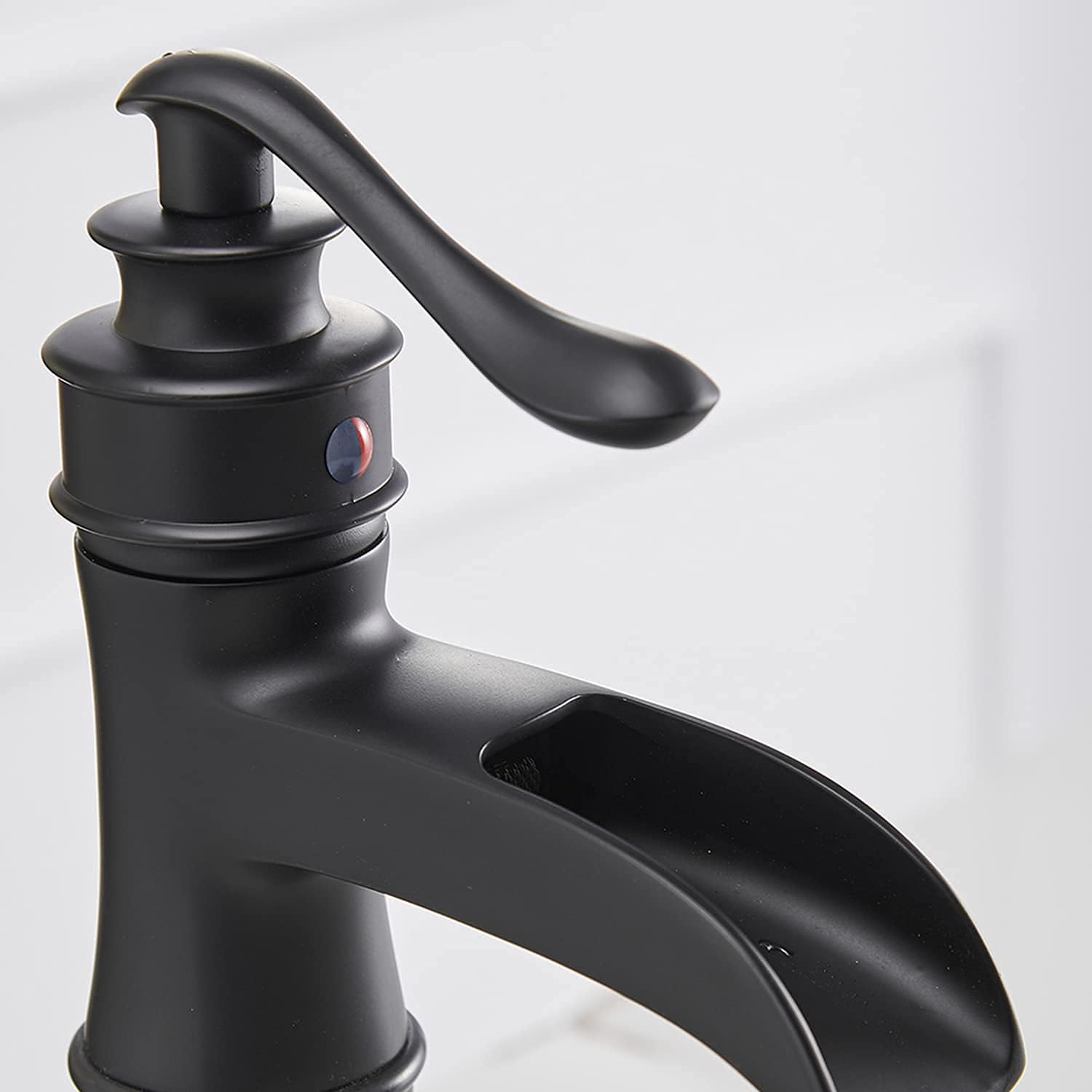 Homevacious Kitchen Sink Faucet with Pull Out Sprayer 3 Spray Modes Single Handle Singe Lever Bundle Matte Black Vessel Sink Faucet Waterfall Single Handle Single Hole Lavatory Faucet