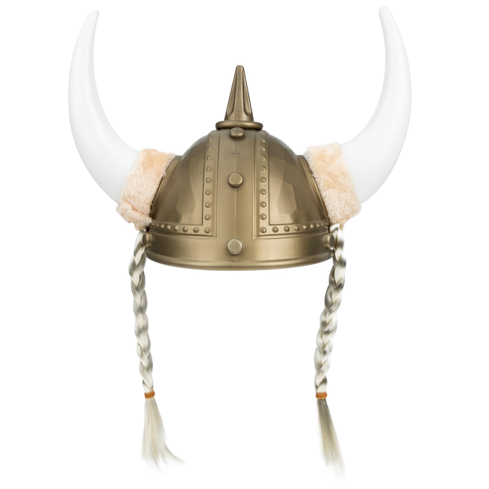 LIFKOME Cappello da Costume da Vichingo Corna di Bue in Plastica Oro per Performance di Danza e Travestimenti Cosplay Effetto Decorativo e Misterioso