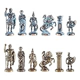 Manopoulos Greek Roman Army Large Chess Set - Blue&Copper - Without Chess Board