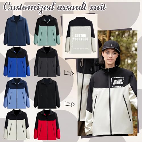 Custom Punching Jacket Outdoor,Personalised Windbreaker Unisex Jackets Text Logo, Lightweight With for Cycling Hiking Camping2