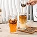Oroklis 18oz Glass Tumbler with Handle & Lid – 2-Pack Iced Coffee Cups with Straws, Glass Mug for Cold & Hot Beverages Travel Cup for Smoothies, Tea, and Juice(Glacial pattern)