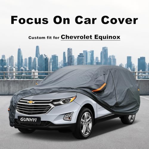 Image of GUNHYI Premium Car Cover Custom Fit Chevrolet Chevy Equinox (2005-2026), 16 Layers Heavy Duty Car Cover Waterproof All Weather with Zipper Door for Sun Rain Snow Dust Uv Protection