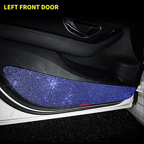 Image of eing Bling Car Door Anti-Kick Pad Crystal Door Protective Pad Universal Anti-Kick Dirty Stickers Anti-Collision Stickers,4 Pack /Set(2 Pack for Front Door and 2 Pack for Back Seat Door),Deep Blue
