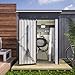 Thanaddo Geräteschuppen Gerätehaus 152 x 84 x 182 cm, 1,5m³ Stauraum wetterfest Gartenschuppen aus Metall, Pultdach mit Belüftungslöcher Abschließbarer Tür für Outdoor Garten Schuppen, Anthrazit