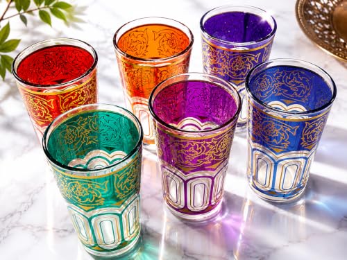 6 VASOS DE TÉ MARROQUIES SULTAN   ARTESANAL   by kenta artesanias