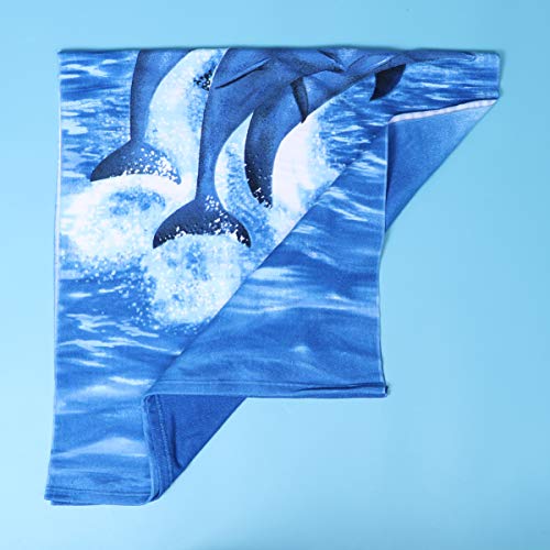CLISPEED BESPORTBLE Casal Golfinho Dos Desenhos Animados Impresso Toalha de Secagem Rápida Absorvent