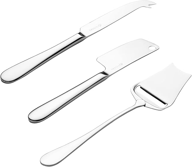 Viners Select 18.0 Stainless Steel 3-Piece Cheese Set, Silver, 3 PCE