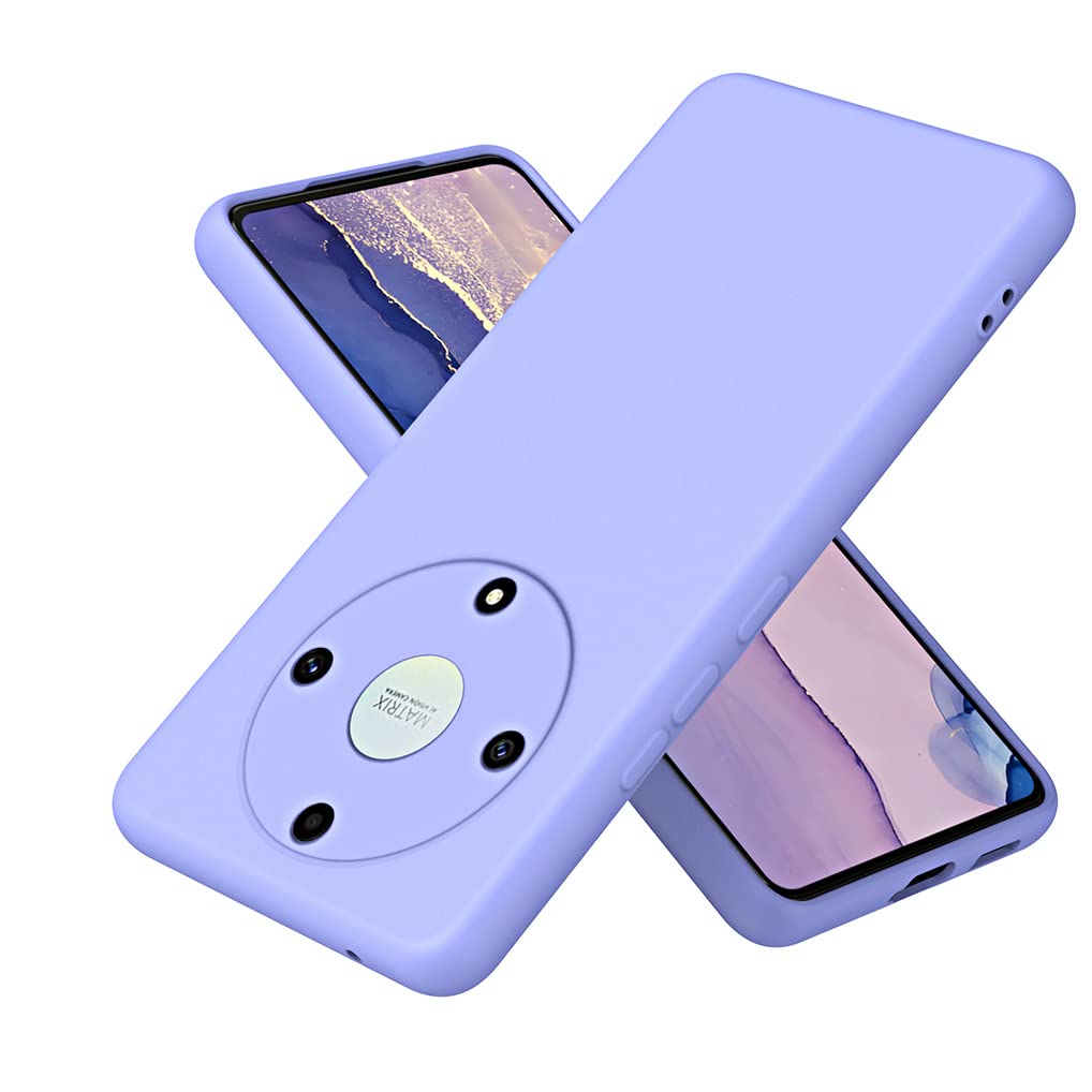 SEAHAI Cover per Honor Magic 5 Lite 5G (Magic5 Lite), Custodia Protettiva Ultra Sottile ed Elegante in Silicone TPU, Vetro a Colori Sfumato AntiGraffio Antiurto Case, Rosa Blu