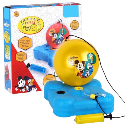 Image of Estilo Reflex Soccer Playset Mickey - 3 Pcs Football Training Set for Kids | Improves Kick, Dribbling, First Touch & Skills | Football Toy Set | Ages 4+