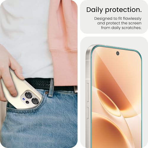 Image of FIRST MART Tempered Glass for Vivo V70 5G with Black Camera Ring Guard & Installation Kit | HD Clear Edge-to-Edge Screen Protector, Scratch Resistant, Case-Friendly | Pack of 1
