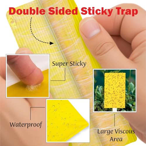 Image of Garden Genie Yellow Sticky Trap for Insects 10 Traps (150x200mm) | Double Sided Glue /Fly /Insect Catcher /Sticky Pads for Flying Insects, Thrips, White Flies Etc | Suitable for Gardens & Farms