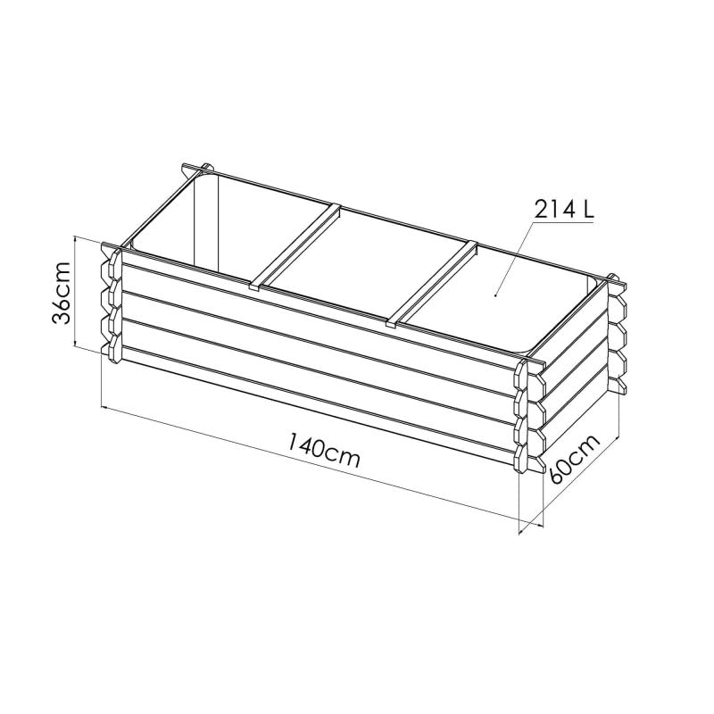 FOREST STYLE Carré Potager en Bois 214L - Basil