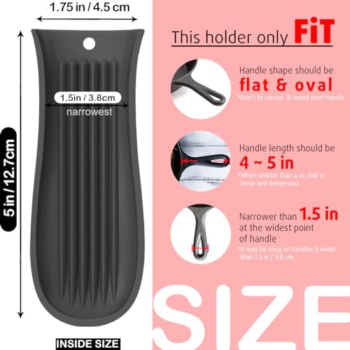 Cbiumpro 2-Pack Cast Iron Handle Cover, Silicone Heat Resistant Hot Cast Iron Skillet Pan Handle Covers Holder Sleeve