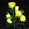 Upgraded 6 FlowersSolar Powered Artificial Rose Flower LightsWaterproof Outdoor Garden Accent Lighting for Summer Country Field Yard Pathway Balcony Memorial Cemetery Gravesite Decorations Yellow