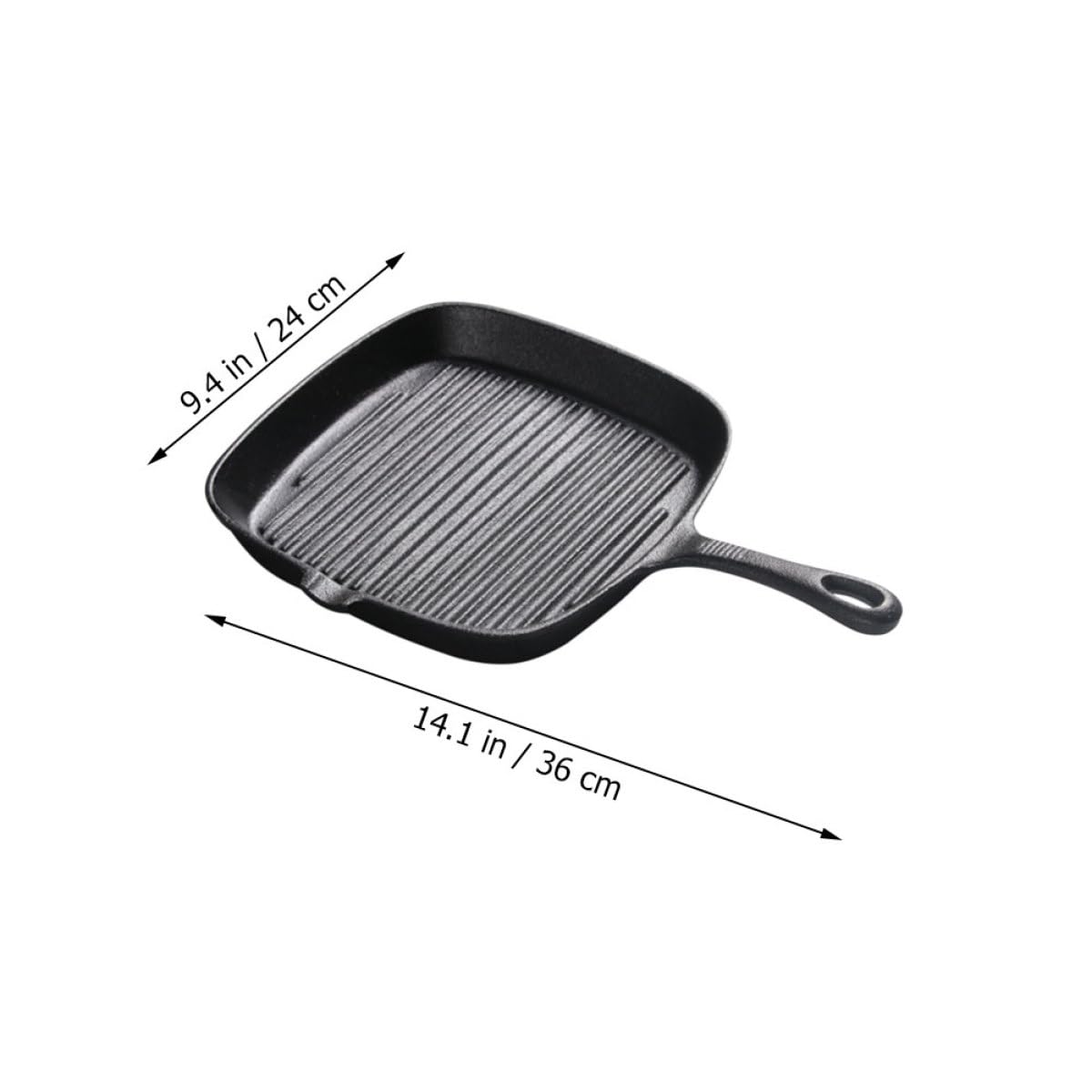 SHINEOFI Sartén y Cuadrada de Hierro Fundido sin Revestimiento Resistente a Altas, 24x24 Cm para Adecuado para Cocina y Camping al Aire Libre Camping al Aire Libre