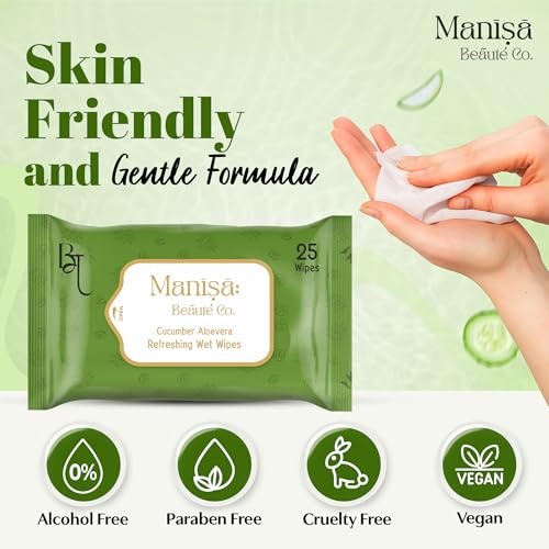 Image of Co. Cucumber & Aloe Vera Refreshing Wipes | Alcohol-Free, Paraben-Free, Vegan Face Wipes | Hydrating& Cooling Facial Wipes with Glycerin, 250 Wipes (Pack of 10)