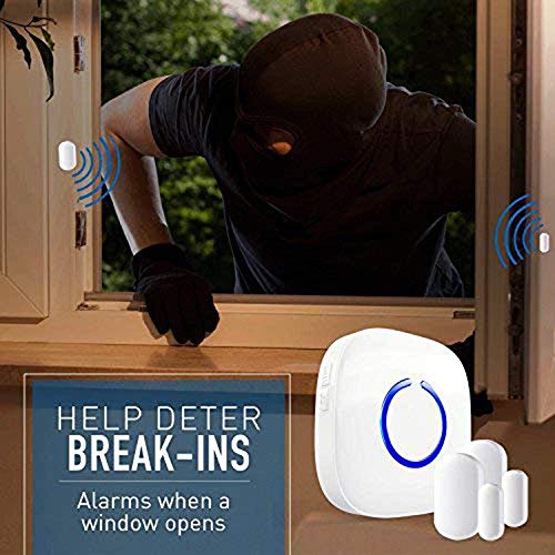 Hands-Free Door Chime or Window Alert with Magnetic Sensors, Activates When Door or Window is Opened, Door Open Chime or Window Alert, 2 Mini Discrete Door Sensors + 1 Plug-in Receiver