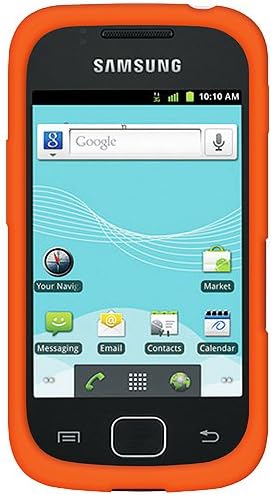 Amzer Silicone Jelly Skin Case Cover for Samsung Repp SCH-R680 - Retail Packaging - Orange
