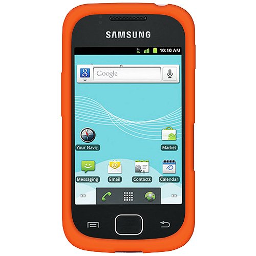 Amzer Silicone Jelly Skin Case Cover For Samsung Repp Sch-R680 - Retail Packaging - Orange #TOP1