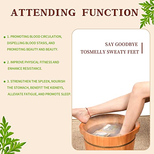 YCDSLJBG 30 Pack Ginger & Mugwort Herbal Foot Soak Spa Set - 900g Natural Plant Blend with Safflower & Angelica Root, Relaxing Aromatherapy Bath for Home Wellness 泡脚包 使用泡脚桶