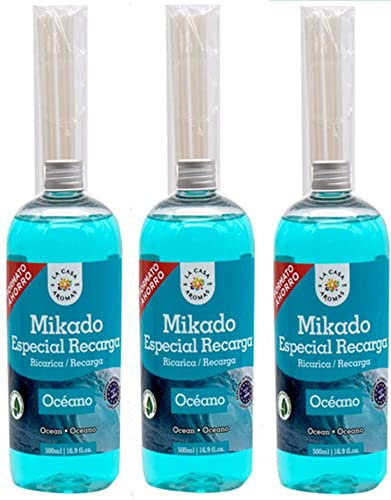 Aromas Mikado Reposición Con Varillas (Océano, 3 * 500ml)