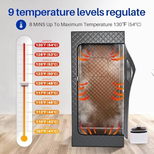 Sauna portable à domicile avec générateur de vapeur 2,6L et télécommande