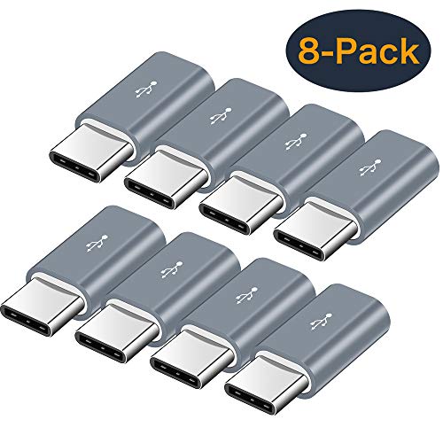Micro USB to USB C Adapter,8-Pack Aluminum USB Type C Adapter Convert Connector