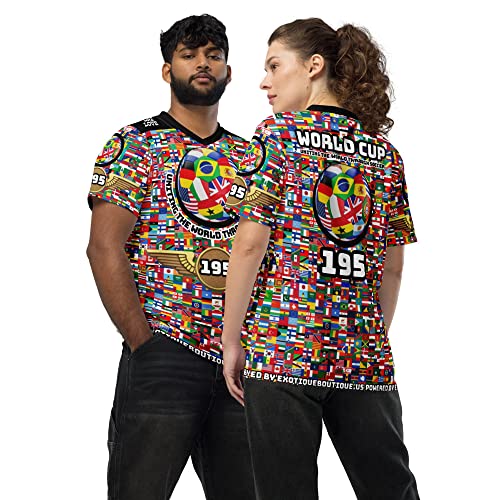 Recycled Unisex Sports Jersey, kr8vsosllc, Uniting The World with Soccer, World Cup Jersey for All Countries. White