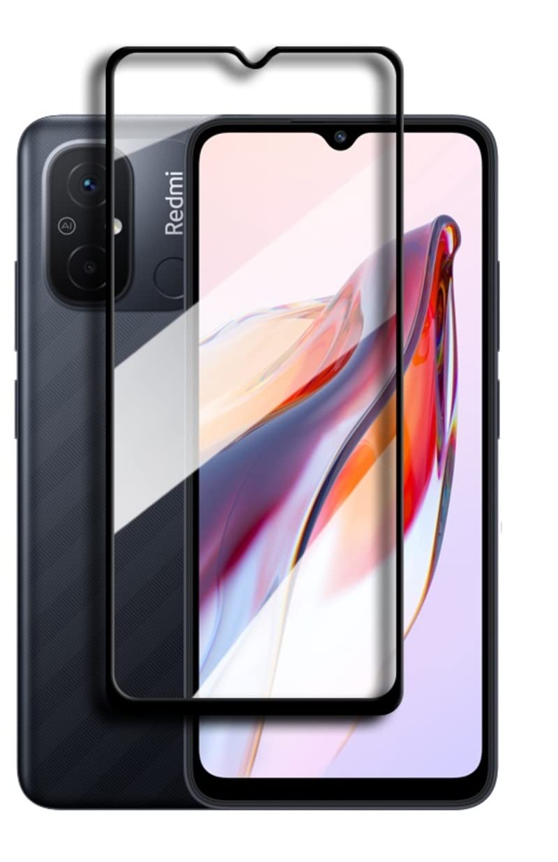 Zubitech Screen Protector For Xiaomi Redmi 12C Tempered Glass Screen Protector Full Screen Coverage HD Clarity Anti Shatter Scratch Proof Glass For Xiaomi Redmi 12C (5D Glass)