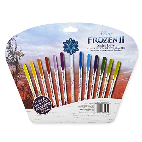 Frozen 2 Glitter and Gel Pen Set - Disney Themed 13-Piece “Sister Love” Drawing Set with 6 Gel Pens, 6 Glitter Pens, and One Bonus Glam Pen Topped with a Snowflake - Thumbnail 5