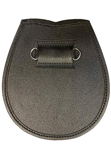 Rampant Lion Black Rabbit Casual Sporran, Black Rabbit Fur Sporran For Kilt3