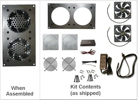 Coolerguys Pre-Set Thermal Controlled Cooling Kits for Cabinets, AV, and Components (Dual 80mm, Metal)