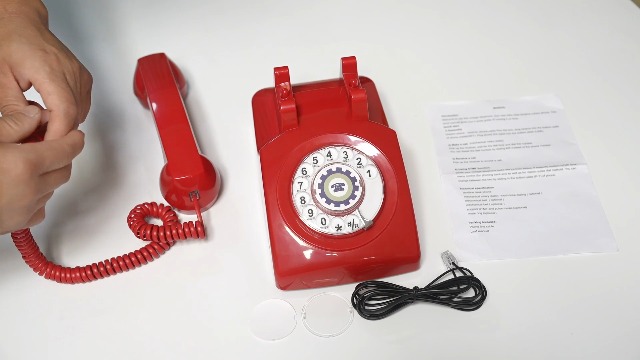 Amazon.com : Red Rotary Phones for Landline with Redial, Red Retro