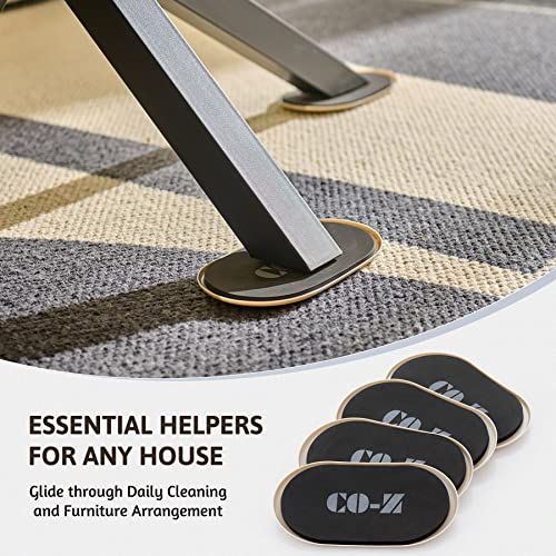 Co-Z Large Furniture Sliders, 4 Pack Of Plastic Furniture Pads For Hardwood Floor Tiles Carpet, 6 X 9.5 Inch Reusable Oval Smooth Furniture Glides With Eva For Home Office Furniture Moving Chair Legs #TOP5