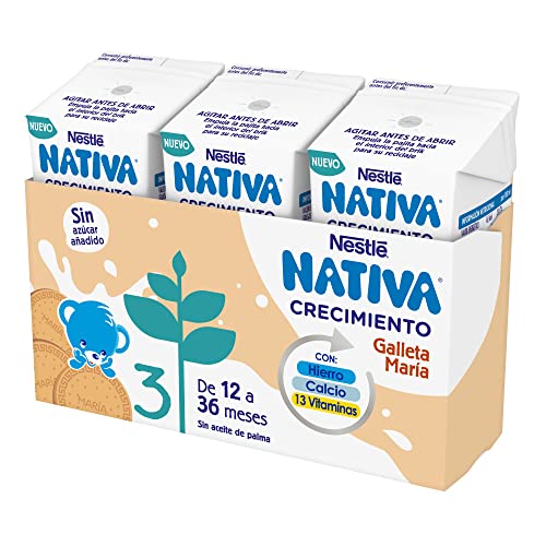 NESTLÉ NATIVA CRECIMIENTO 3 Galleta sin azúcar añadido a partir de 1 año 3x180ml