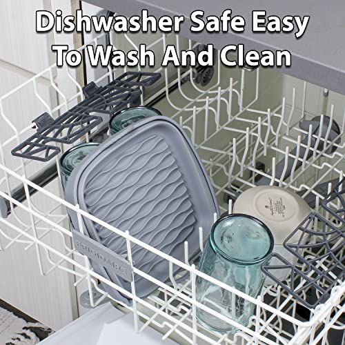 Naikit's Grey 8 In Reusable Silicone Air Fryer Square Liners For Basket Size 6.5 Qt And Above. Non-Stick, Food Safe, Great Instant Pot Kitchen Accessories. #TOP4