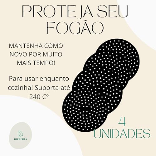 Almofada Silicone Para Fogão de Indução Kit 4 Peças Preto
