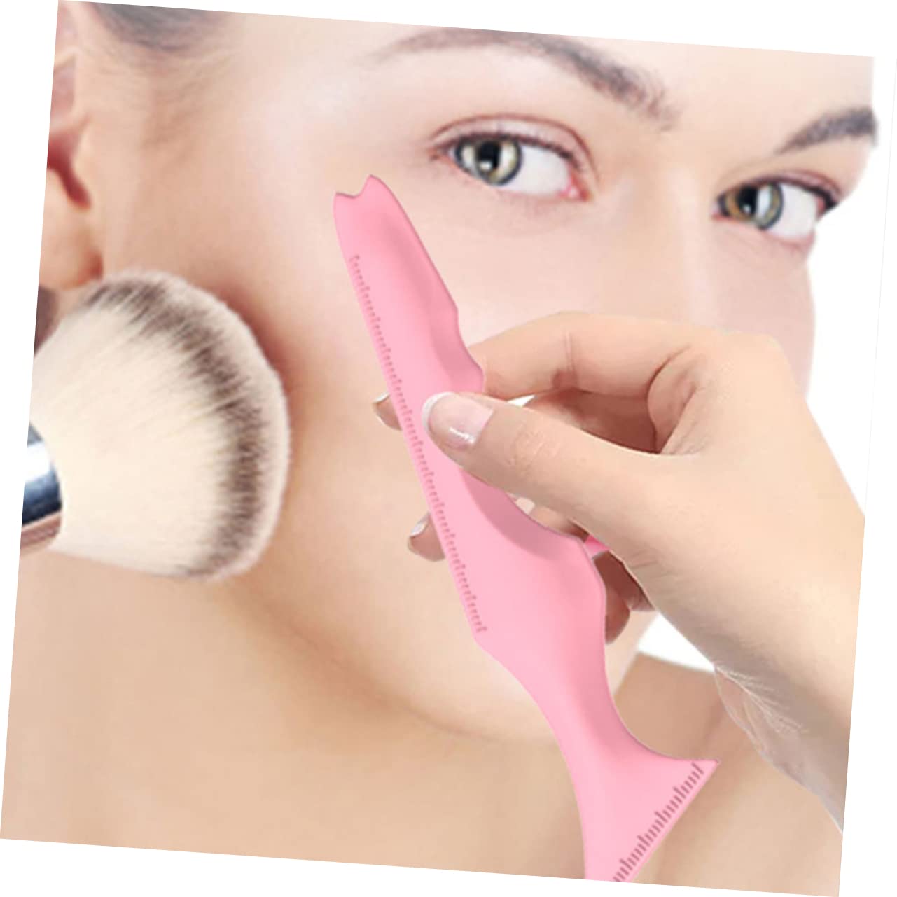 FRCOLOR 6pcs Silicone Makeup Tools Eyeliner and Eyeshadow Aid Multifunctional Beauty Stencils for Lipstick and Eyebrow Application for Quick and Even Makeup Application