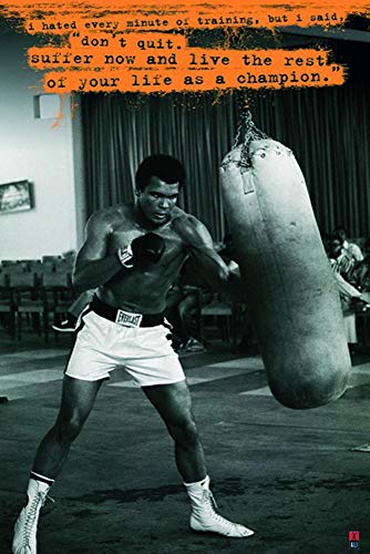 Poster Mohamed Ali Punching Ball (61cm x 91,5cm) + 1 Powerstrips®, tesa adhésifs double face-20pcs