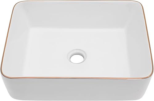Miniatura 47 de Fregadero montado en la pared de 13 x 11 pulgadas, fregadero de pared rectangular de porcelana blanca de cerámica, lavabo artístico, orificio