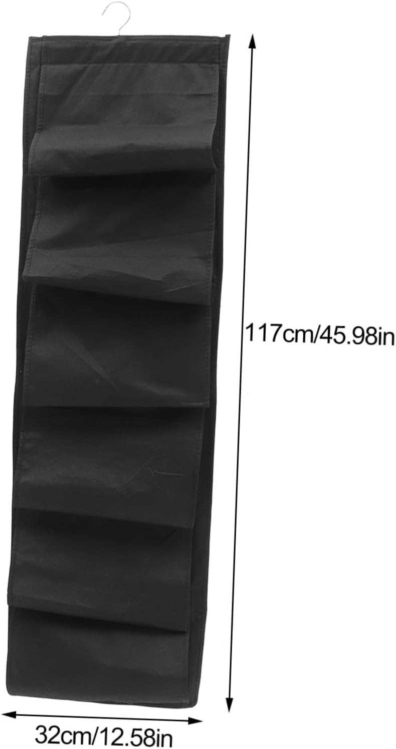 SOLUSTRE 12 Pocket Hanging Shoe Storage Bag for Closet Bedroom Dorm Black