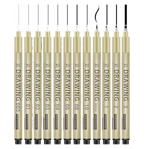 Plumas Liner, Pluma De Tinta Fina Punta Estrecha | Suministros Dibujo Impermeable Pluma Toma de Notas Planner Manga Boceto Agenda Escolar Escritura Calendario Diario,Escritura de Diario, Mapa
