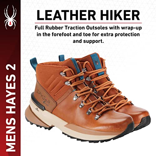 Image of Spyder Men's Hayes Hiking Boot | Slip-Resistant, Waterproof, Supported, Caramel, 11