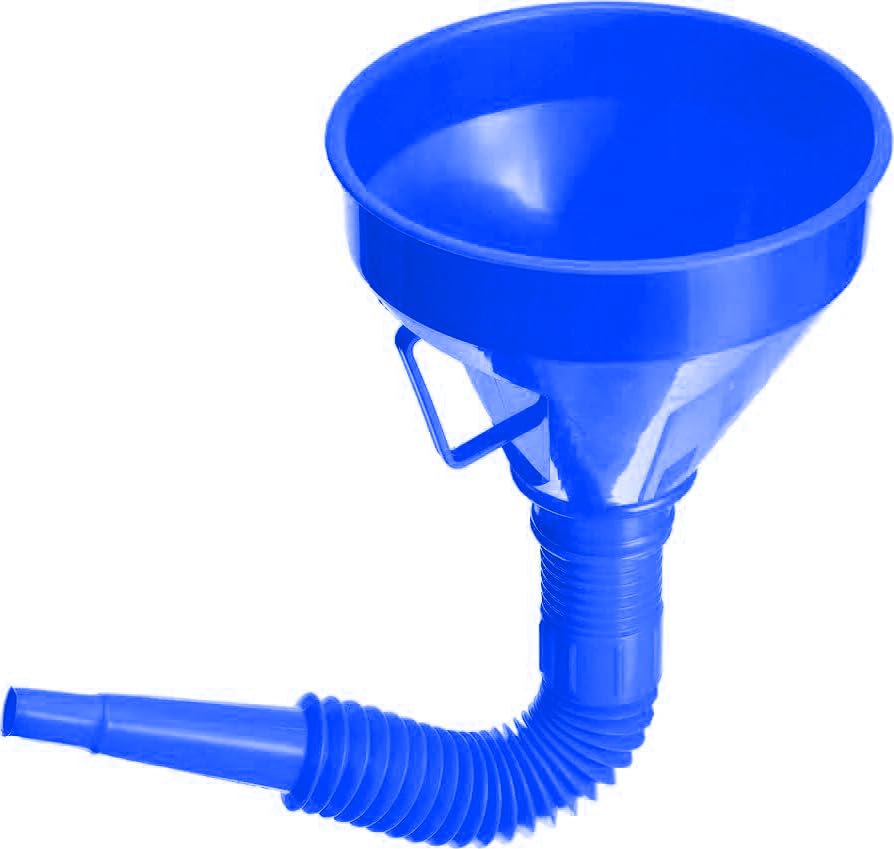 Engine Oil, Fluids, Gasoline, Liquids, Kerosene Economy Funnel with Flexible Spout Extension - (Blue)