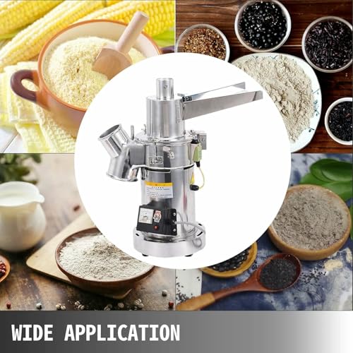 BTOIASYHF Molinillo De Granos De Acero Inoxidable De 2000 W, Triturador De Alimentos Eléctrico Comercial De 2840 RPM con Accesorios De Pantalla, Grosor De Malla Ajustable De 60 a 200, para Granos - imagen 2