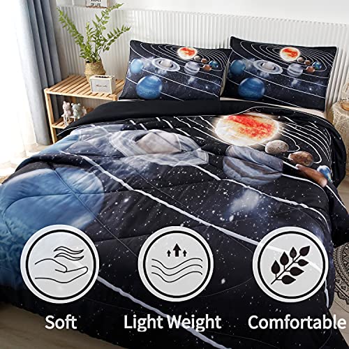 Rynghipy 3Pcs Galaxy Print Comforter Set Universe Nebula Outer Space Comforter Bedding Set Ultra Soft Microfiber Quilt Set For Kids, Boys And Girls (Galaxy,Queen) #TOP1