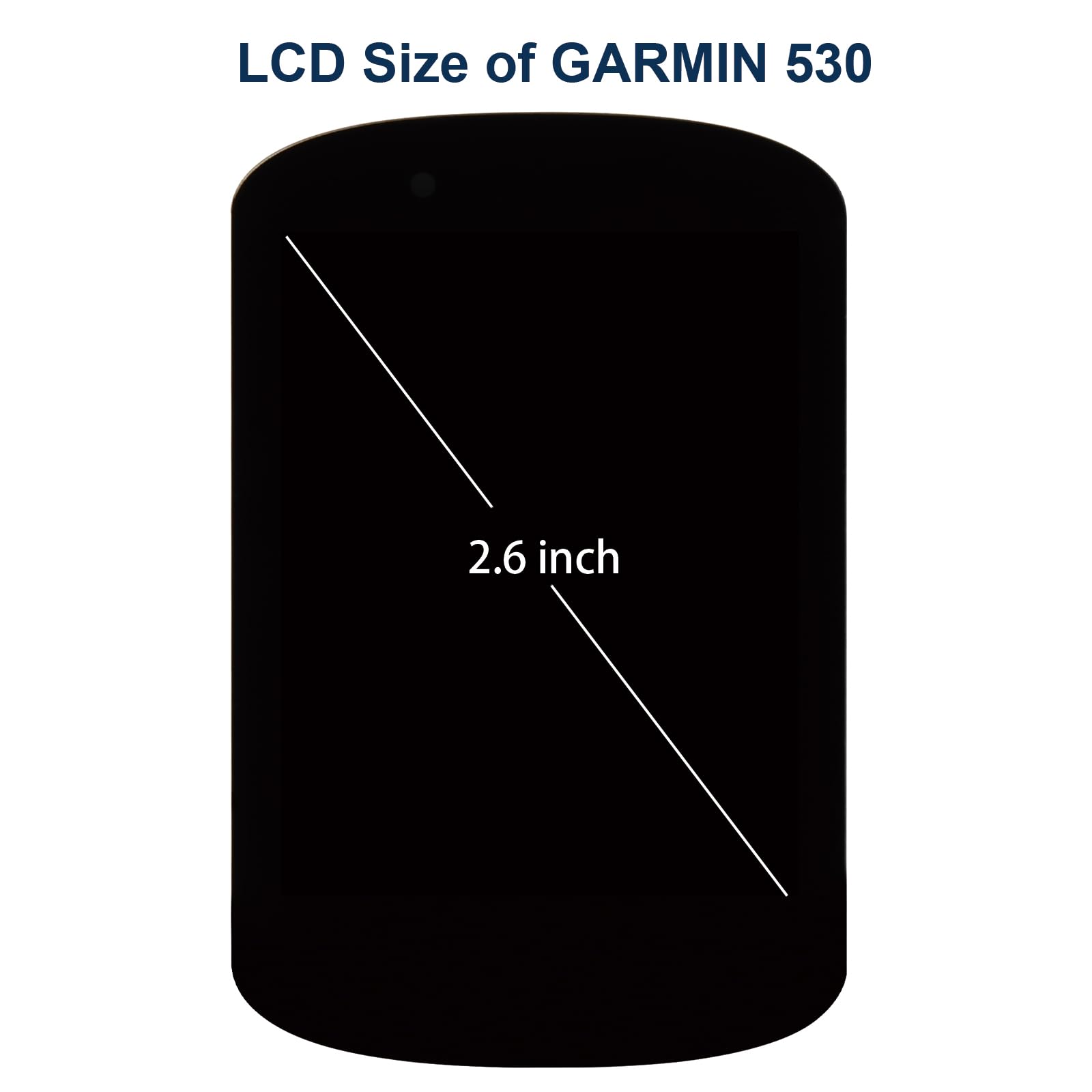 AGCUT - Pantalla de repuesto para Garmin Edge 530 pantalla LCD para Edge 530 LCD pantalla táctil reemplazo completo Asamblea con kit de reparación (negro, no para Edge 520)