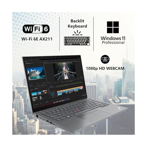 Lenovo ThinkPad T14 Gen 4 14" Notebook - WUXGA - 1920 x 1200 - Intel Core i7 13th Gen i7-1355U Deca-core (10 Core) - 32 GB Total RAM - 1 TB SSD - Storm Gray w/USB Drive - Image 5
