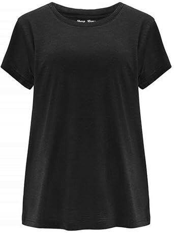 SHEEP RUN Womens Merino Wool T Shirt Breathable Wicking Hiking Yoga Loose Fit Base Layer Shirt
