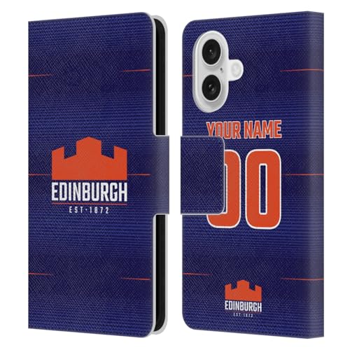 Coque Edinburgh Rugby personnalisable en cuir portefeuille pour Apple iPhone 16